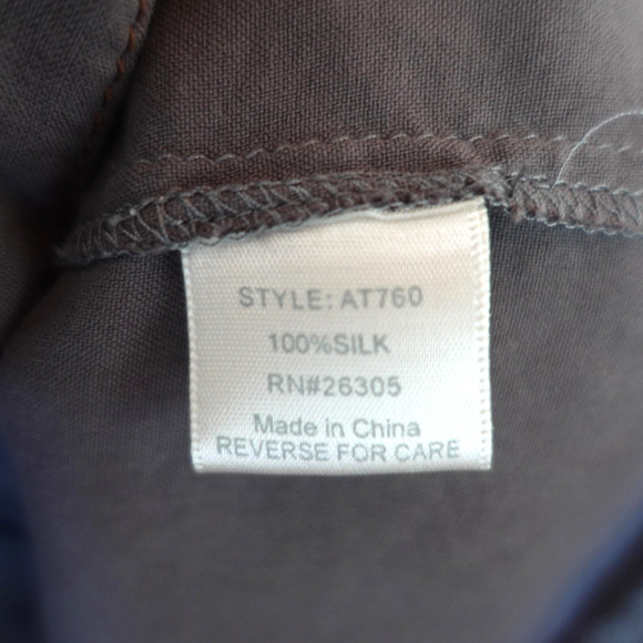 100% Silk Ruffle Vest Medium Gray Raw Hem Boho Utility Frayed Neutral Cargo Top - Picture 4 of 8